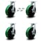 Service Caster 12 Inch Heavy Duty Green Poly on Cast Iron Caster Set with Brake and Swivel Lock SCC-KP92S1230-PUR-GB-SLB-BSL-4 - alternate 1